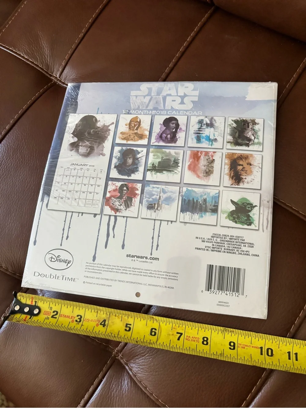 Disney Star Wars Yoda Green and White Wall Calendar Art 2018